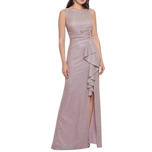 BETSY & ADAM Long Glitter Sleeveless Gown, Size 14 New with Tag MSRP $269 - Picture 1 of 11